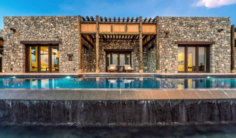 Alila Jabal Akhdar — canyon rim infinity pool, Hajar Mountains Oman