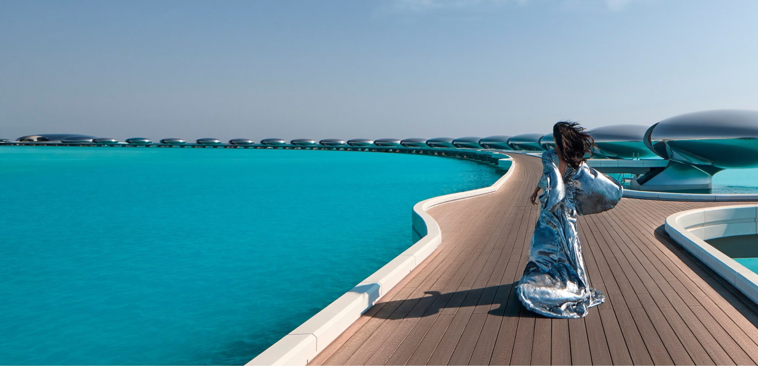 Shebara — overwater orb villas and coral reef, Sheybarah Island Red Sea Saudi Arabia