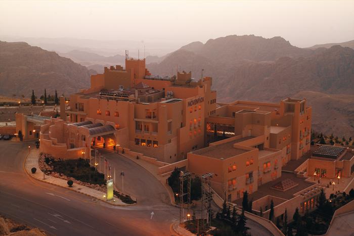 Mövenpick Resort Petra — pink sandstone architecture, Wadi Musa Jordan
