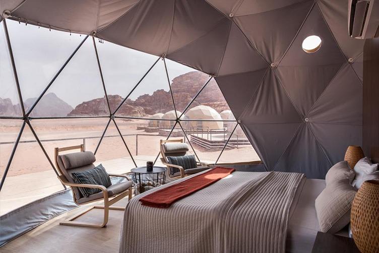 Sun City Camp — Martian dome tents in the Wadi Rum desert, Jordan