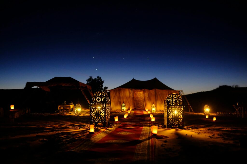 Desert landscape in Arabia at dusk