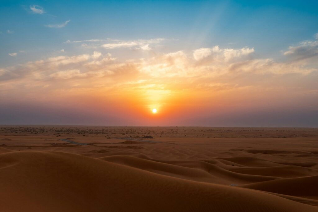 Private Arabian journeys UAE desert landscape at dusk