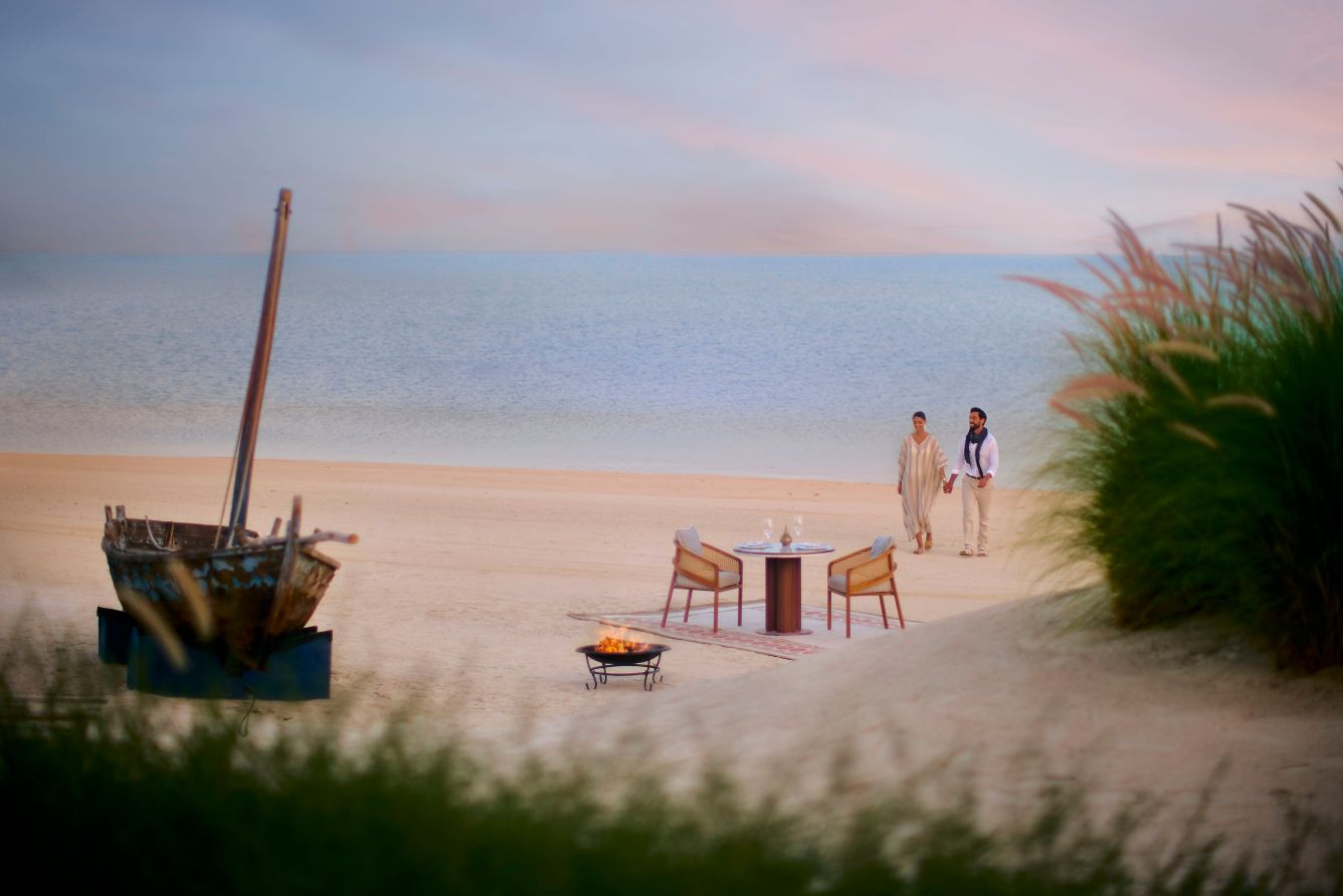 Nujuma Ritz-Carlton Reserve — beach dining, Red Sea Saudi Arabia